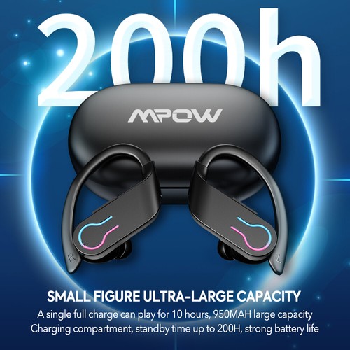 Mpow Wireless Earbuds Bluetooth Headphones Sport Earphones Built-in Mic Headsets - Picture 9 of 18