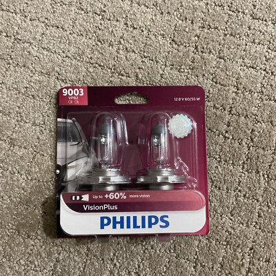 Philips 9003 VisionPlus VPB2 Headlight High-Performance Bulb(2) NEW 9003VPB2
