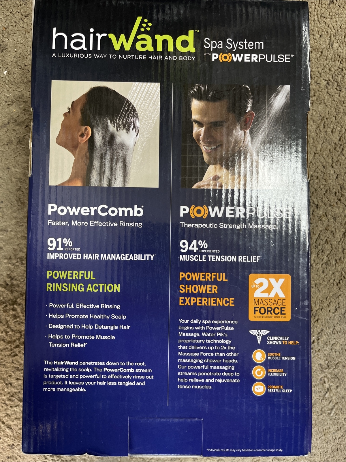 Waterpik Dual Hair Wand Spa System & Handheld Showerhead Matte Black