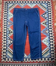 1940s USN Denim Pants WW2 Vintage Jeans Work SAILOR Laurel Leaf Button Sz 46