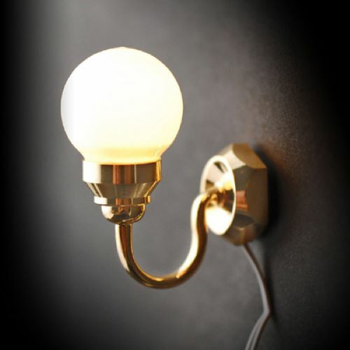 Dolls House Wall Light White Globe Miniature 1:12th Scale 12V Lighting (SA)