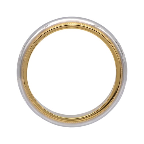 Tiffany & Co. Platinum 18K Together Double Milgrain Band Ring Size 5.5 6mm - Picture 4 of 5