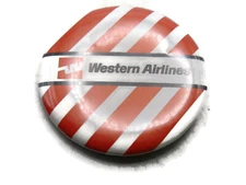 Western Airlines Button Red & White Stripes