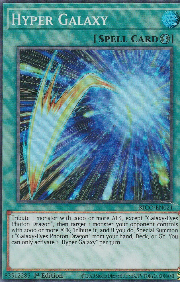 YUGIOH HOLO CARD HYPER GALAXY KICO-EN021 1ST EDITION | eBay