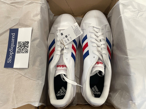 Adidas Grand Court Base 2.0 Shoes White Blue Red USA Mens Size 9 (GW9252) New - Picture 11 of 14