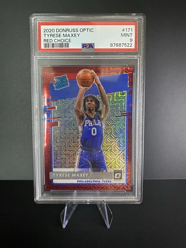 2020 Donruss Optic Tyrese Maxey Rookie Red Choice 52/88 PSA 9 