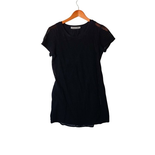 Michael Stars Women's Mesh Tee Shirt Dress Black M Medium - Picture 2 of 9