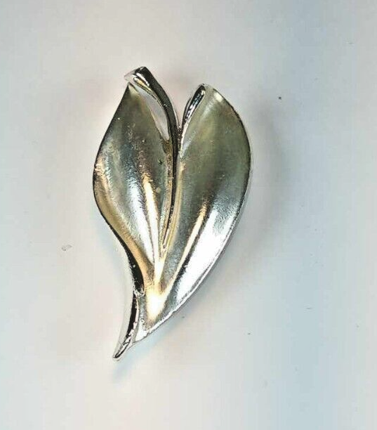 CORO PIN BROOCH LARGE LEAF METAL STATEMENT JEWELRY VINTAGE DESIGNER eBay