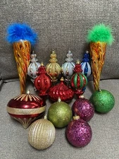 15 Piece LOT Shatterproof  CHRISTMAS Ornaments! Assorted Shapes