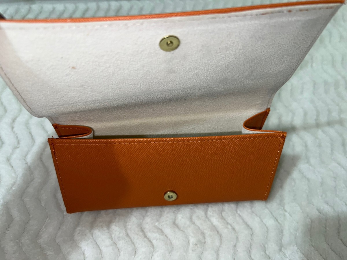 Tory Burch Orange Saffiano Leather Sunglasses Case EUC | eBay