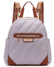 DKNY Solid Softside Backpack with Adjustable Straps, Lavender, 14" 14"