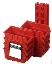 8 Stackable Plastic Small Parts Bin Storage Organizer Racking W/ Mounting Rails