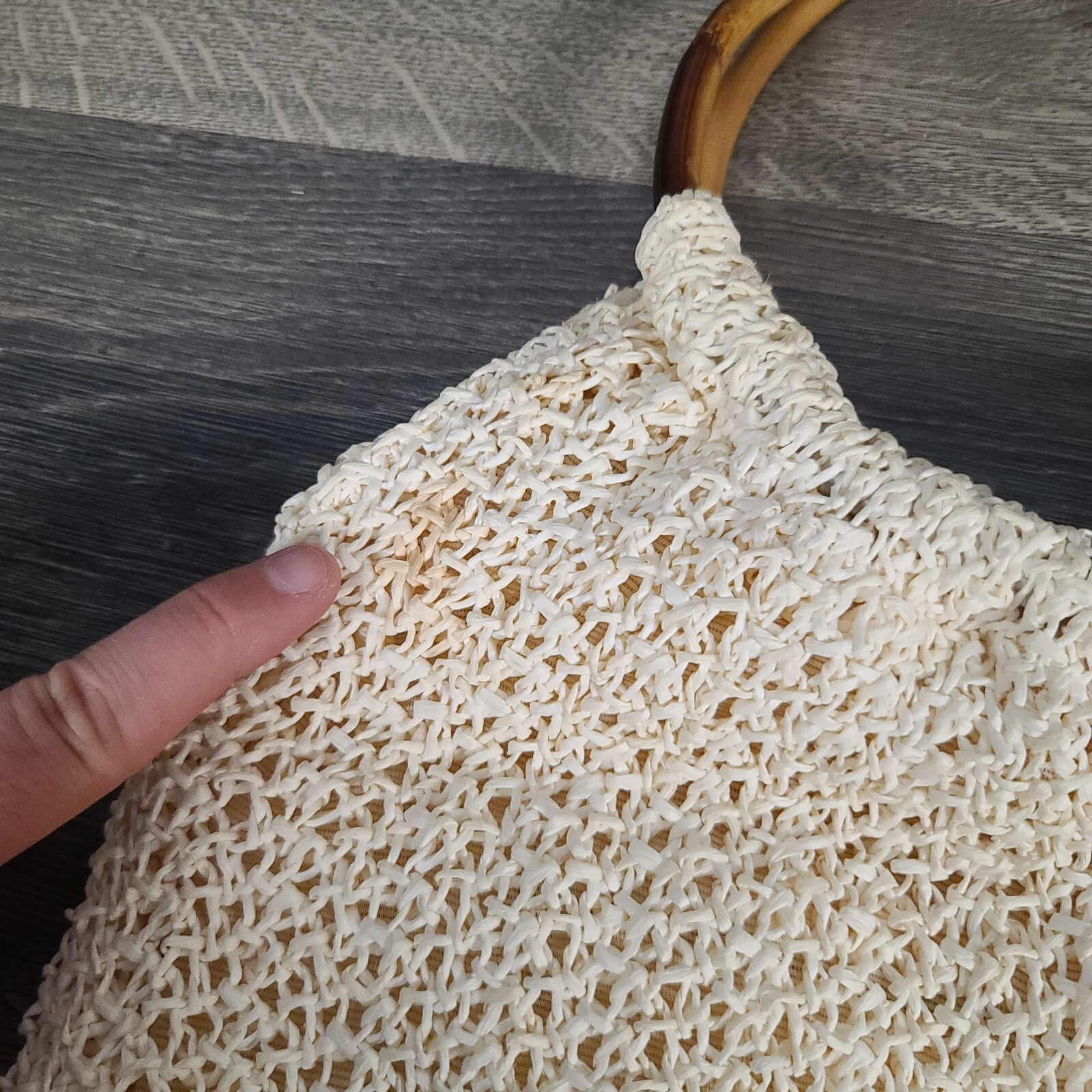 Vintage 70's Sears BOHO Woven Straw Raffia Tote Bag P… - Gem