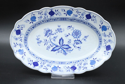 Form Marienbad Ingres Weiss Zwiebelmuster Servierplatte Platte 31,5 x 21 cm