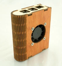 Wood PiBook Case with Fan for the Raspberry Pi 3B+, 3, Pi 2, Pi B+ by C4Labs