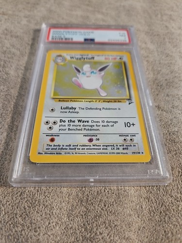 2000 Pokemon Base Set 2 TCG Wigglytuff Holo Rare PSA 7 Near Mint 19/130 - Picture 2 of 3