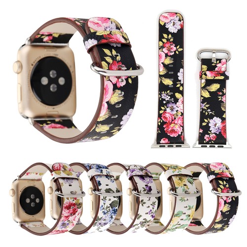 40/44mm fascia in pelle donna IWATCH Cinturino Floreale Per Apple Watch  SERIE 5 4 3 2 1 | eBay