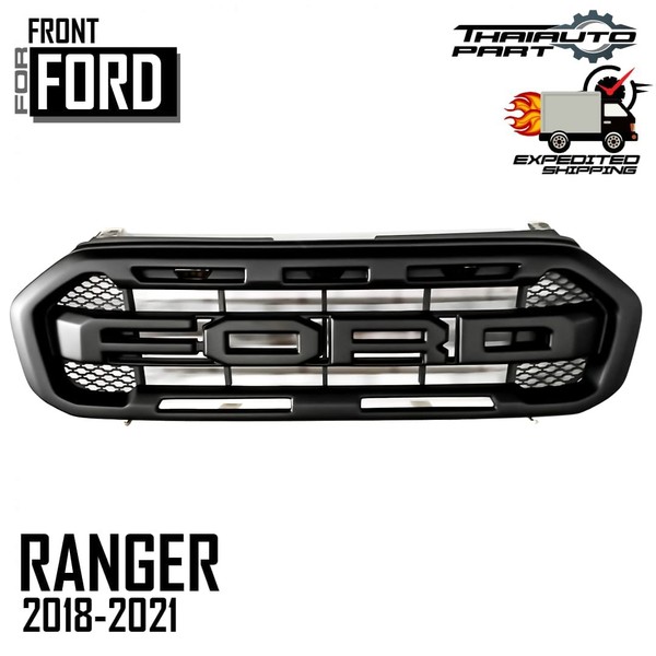 Front Grille Grill Black LED For Ford Ranger PX XL XLS XLT Raptor Pickup 2018-21