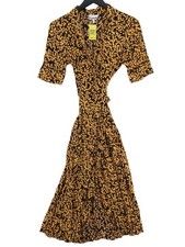 Ganni Wrap Midi Dress M in Orange