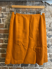 SEARS VINTAGE Orange Wool Straight Knee-Length Skirt Ladies Size 6
