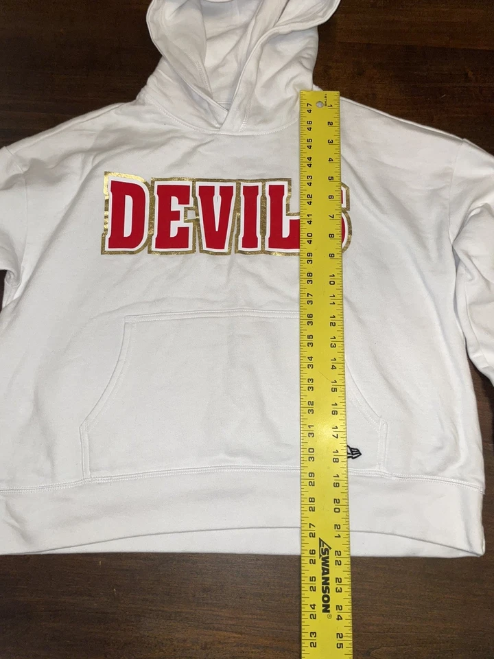 Sudadera con capucha New Era blanca New Jersey Devils para mujer talla mediana Foto 4 de 4