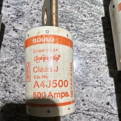 Gould Shawmut Class J Fuse 500A 600V Model A4J500 Industrial Electrical