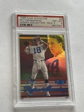 Peyton Manning 1998 Peyton Manning PSA 8, 18/100 Flair Showcase Legacy Row 2 #3