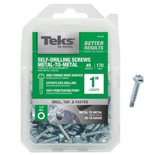 Teks 21316 Screw, #8 Thread, 1 in L, Coarse Thread, Hex Drive, Self-Drilling, Se