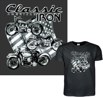 Bikerstyle  T-Shirt Motorradklassiker Vintage Harley-Motiv USA *4033 anthrazit