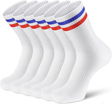 Athletic Socks Sport Running Calf Socks Performance Cushioned Breathable Crew So