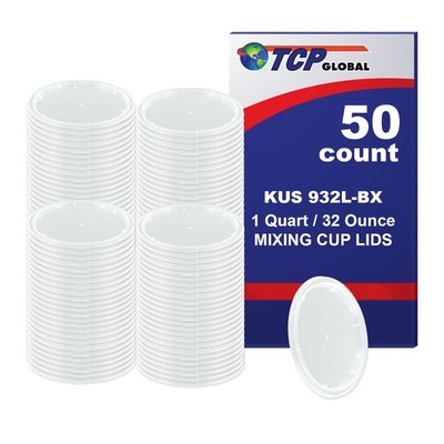 Box of 50 Lids - Quart size - Custom Shop /TCP Global 32 Ounce Paint Mix Cups