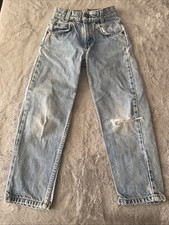 Vtg Boys Kids Little Levis Jeans 7 X 550 Relaxed Blue Light Wash Distressed