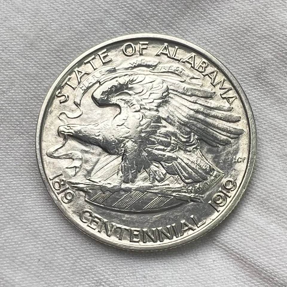 1921 Alabama Centennial Silver Commemorative Half Dollar .50c Silver Coin - Image 2 of 3