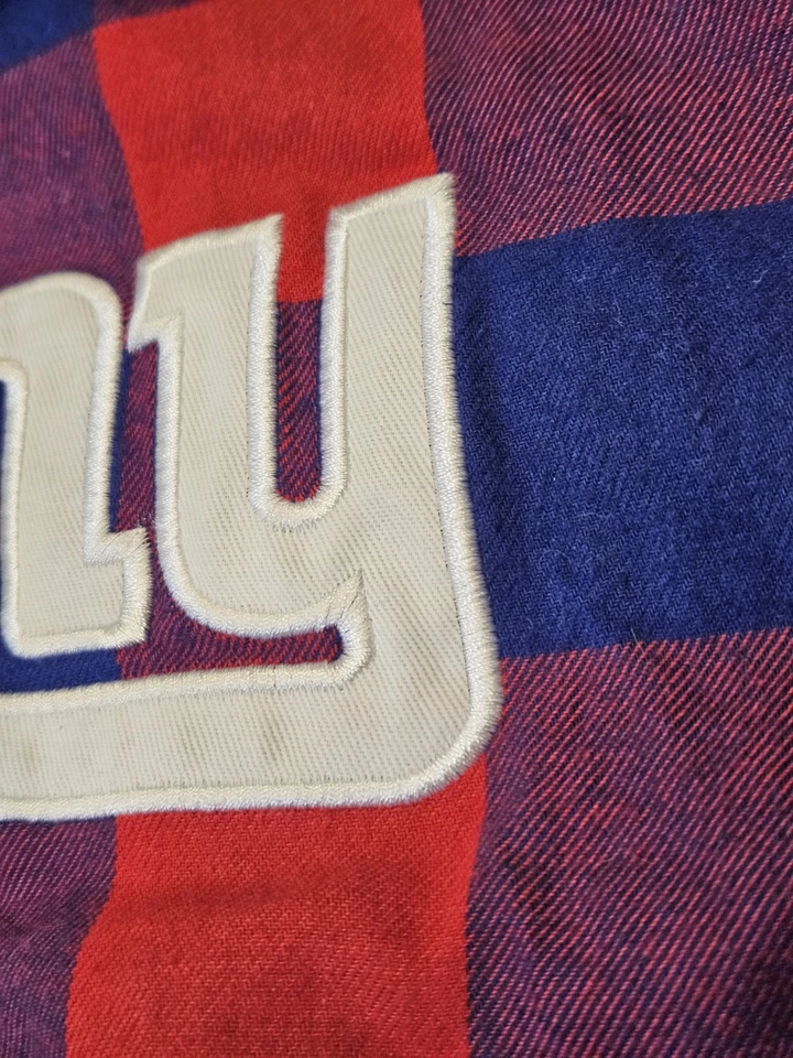 NEW YORK GIANTS Chaqueta con Capucha Forrada de Piel Sintética NFL 1/4 Cremallera a Cuadros Hombres 2XL NUEVA CON ETIQUETAS Foto 4 de 4