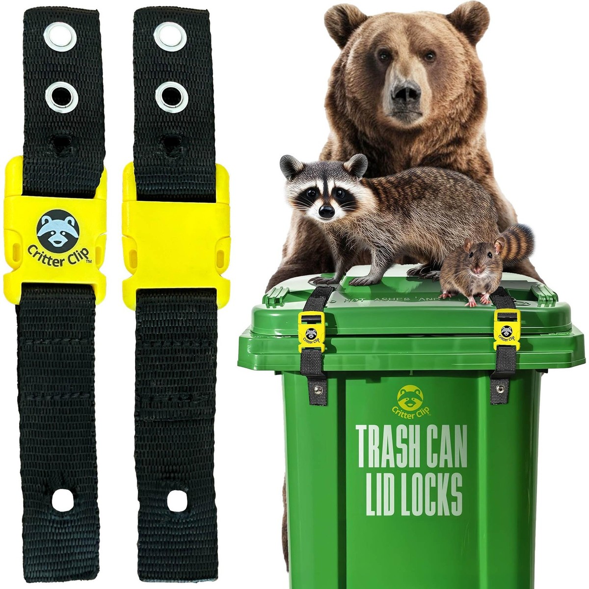 Bear-Proof Trash Can Locks for Animals - Heavy Duty Raccoon-Proof