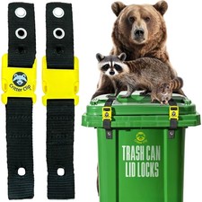 Bear-Proof Trash Can Locks for Animals - Heavy Duty Raccoon-Proof Straps, 2PCS