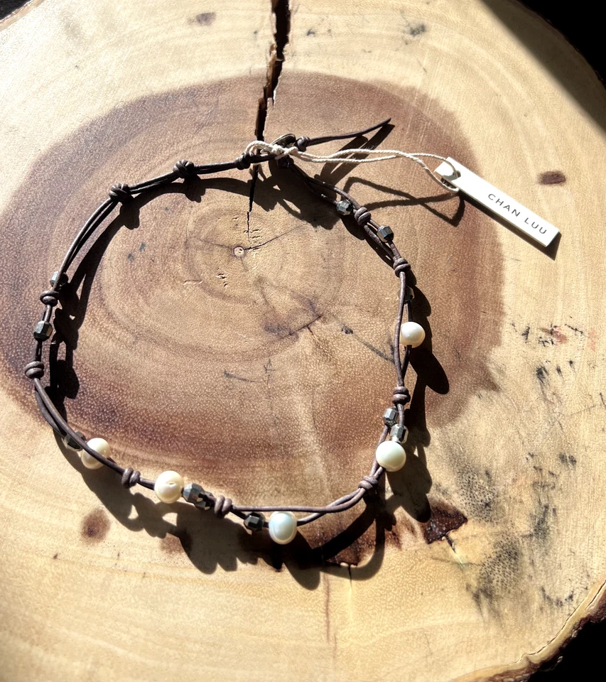 Chan Luu Pulsera Ajustable Envoltura Cuero Perla Blanco "del Catálogo Sundance" Foto 2 de 4