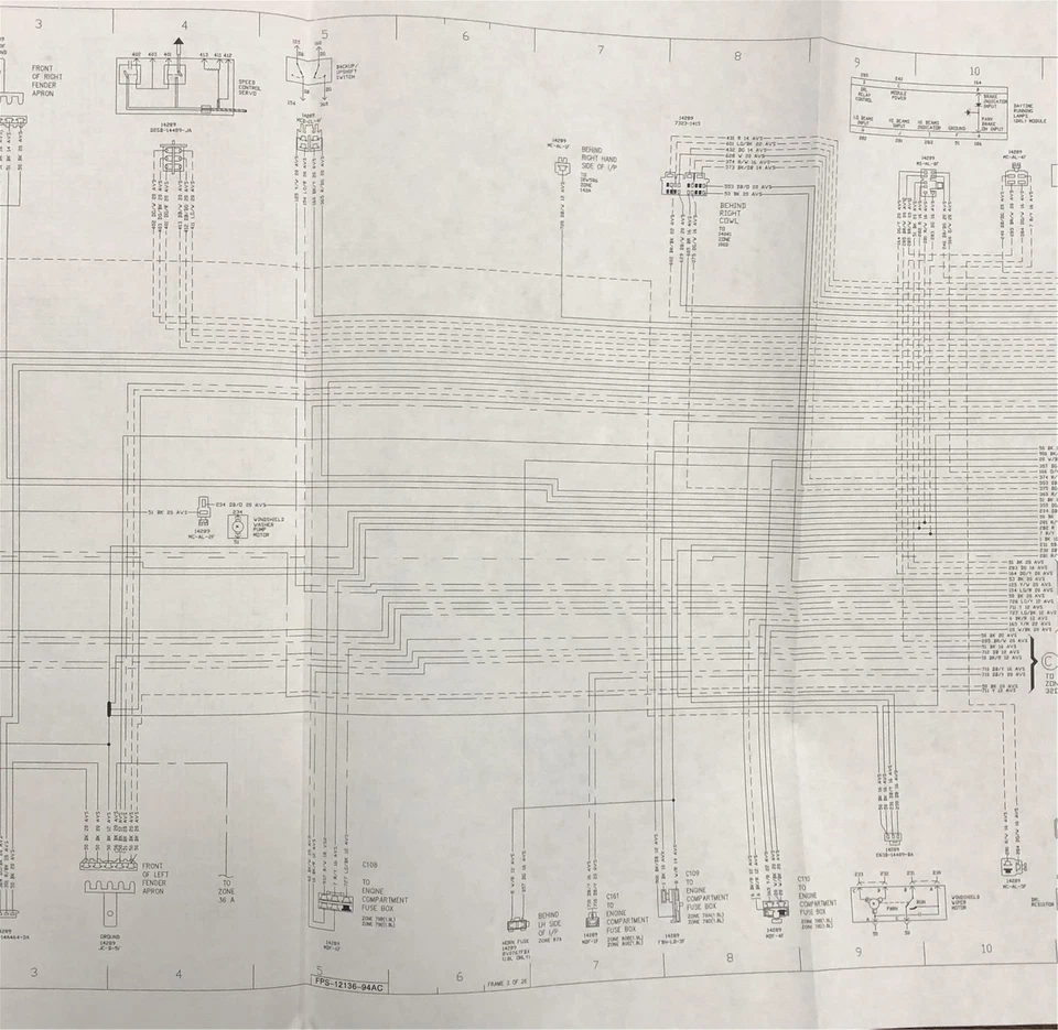 1994 Ford Escort Mercury Foldout Diagrama Cableado Eléctrico Esquemáticos OEM - Imagen 3 de 3