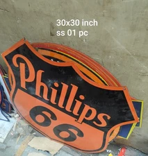 Phillips 66 inch 30 inch single sided porcelain enamel metal sign  board