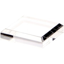 Plymor Clear Acrylic Square Beveled Display Base, 2" W x 2" D x 0.5" H