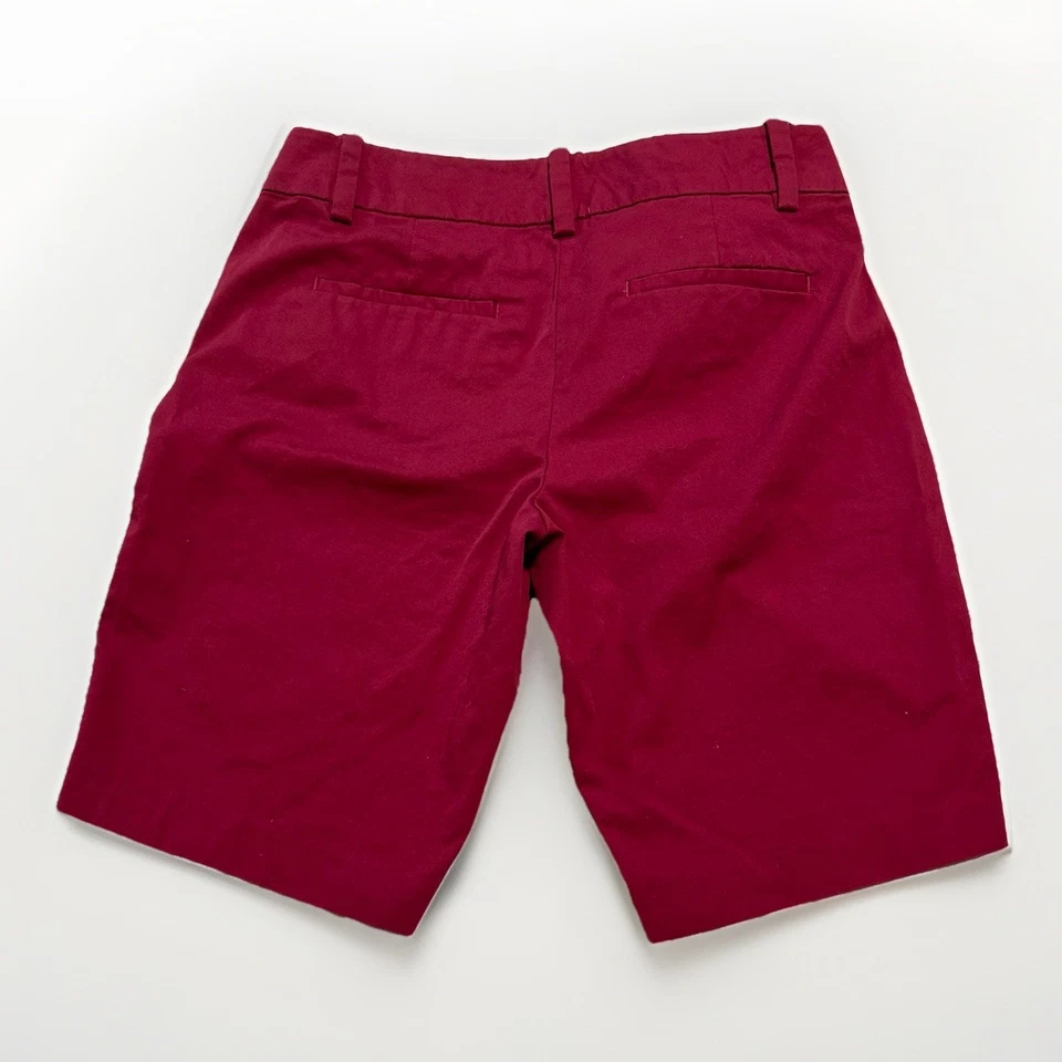 Pantalones Cortos Ann Taylor Devin Fit Bermuda Caminar Rojo Talla 2 Viaje Crucero 10” Entrepierna Foto 2 de 4