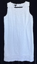 Talbots Women’s Dress Size 10 Sheath White Cotton Lined Sleeveless