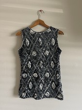 60sWomen s M Black/Silver Sequin Beaded Geome...