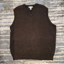 Cypress Links Mens V-Neck Sweater Vest XXL 100 Cotton Brown A0001