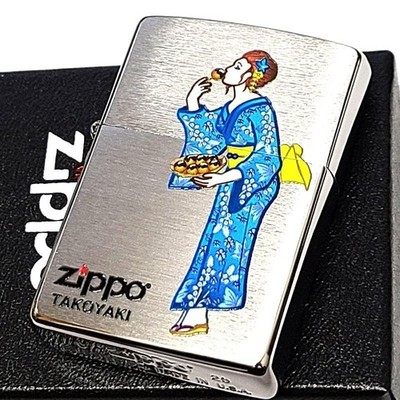 Zippo Windy Takoyaki Lady Silver One Sided Processing Lighter Regular Japan