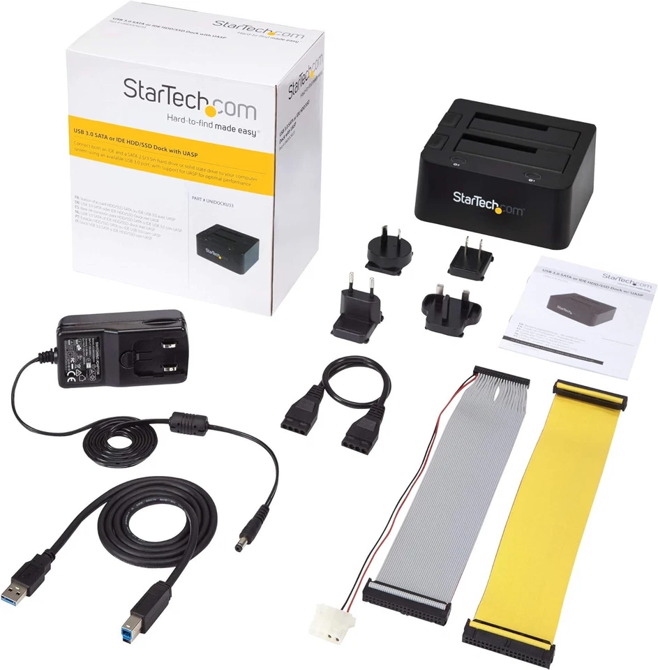 StarTech.com Dual-Bay USB 3.0 to SATA and IDE Hard Drive Docking Station, USB Ha - Image 2 of 4