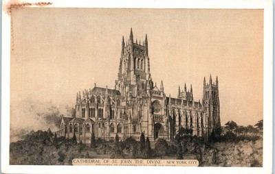 Vintage Postcard 1929 Cathedral St John The Divine New York Posted