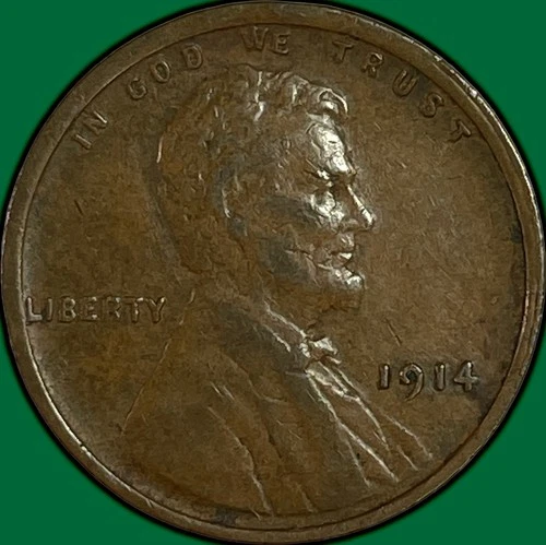 1914 Lincoln Wheat Cent Very Fine VF Coin #35075