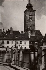 RPPC Tower Sibiu Transylvania Romania vintage postcard x484