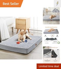 Light Grey Extra Large Orthopedic Dog Bed with Washable Cover  Non-Slip Bottom